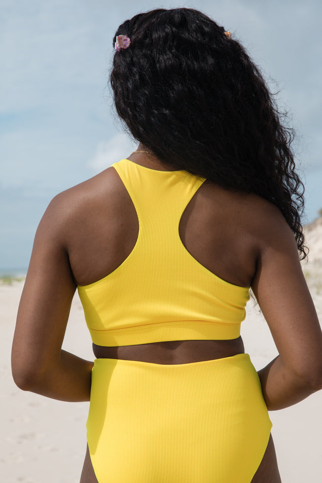 Needing Vitamin Sea Yellow Cut-Out Bikini Top
