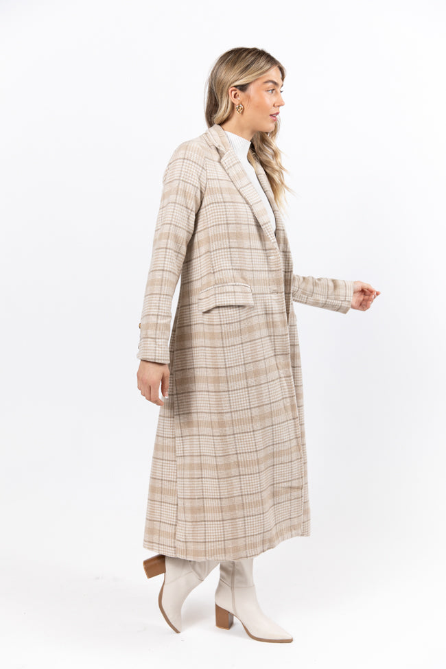 Chill Out Tan Plaid Coat