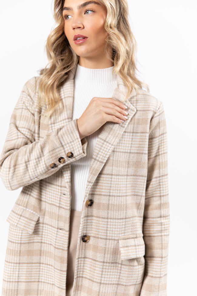 Chill Out Tan Plaid Coat