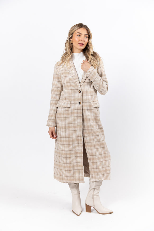 Chill Out Tan Plaid Coat