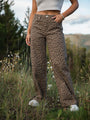 Wild Things Taupe and Brown Leopard Wide Leg Pants