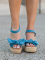 Kacey Chambray Bow Woven Heels