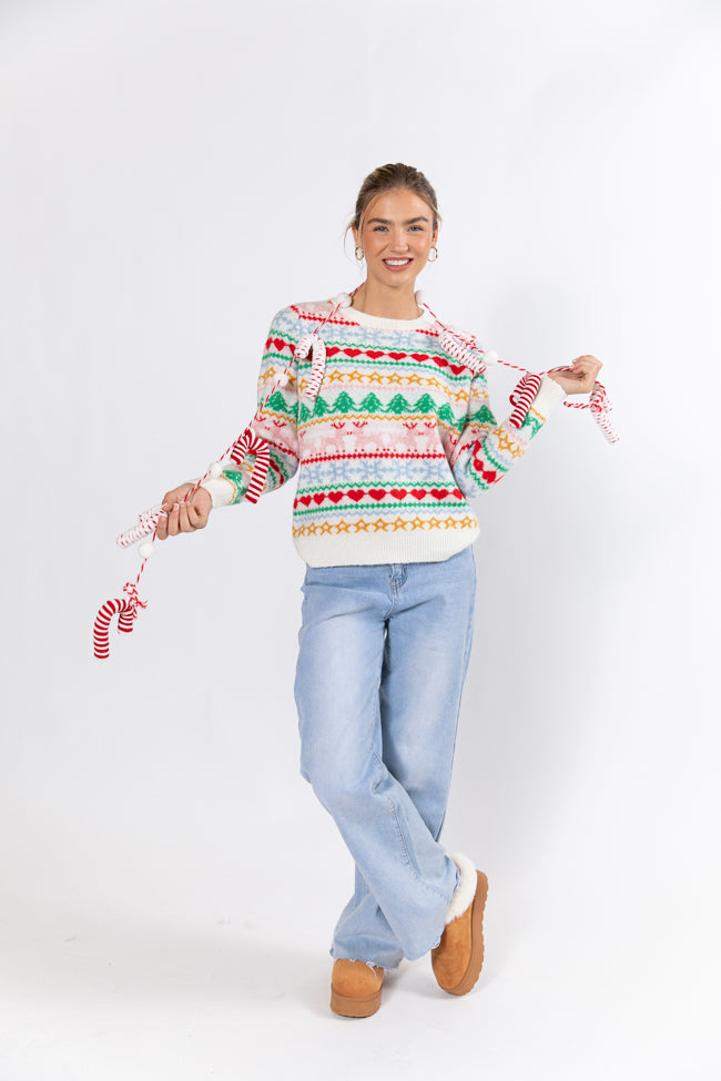 Final Sleigh Multi Color Christmas Fair Isle Sweater DOORBUSTER