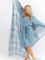 Make Me Believe Blue and Cream Plaid Blanket  DOORBUSTER