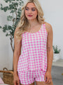 Classic Cuddly Bamboo Pink Gingham Tank Set