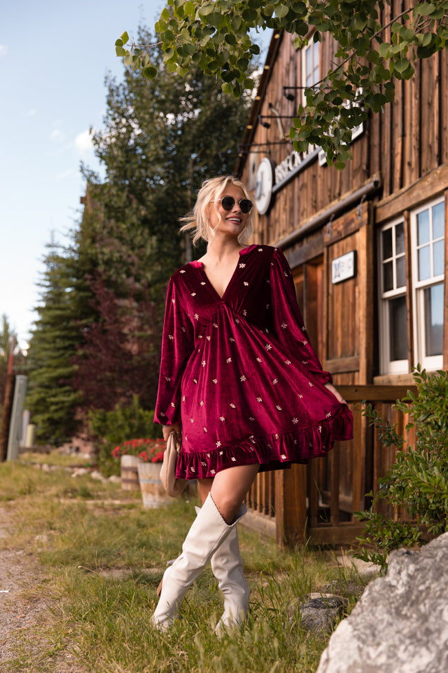 Shops burgundy country dress