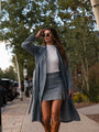 So Simple Light Wash Denim Trench Coat