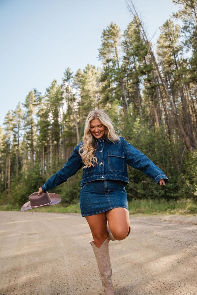 Grand Things Dark Wash Denim Skirt