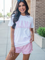 Mama Gingham White Comfort Colors Graphic Tee