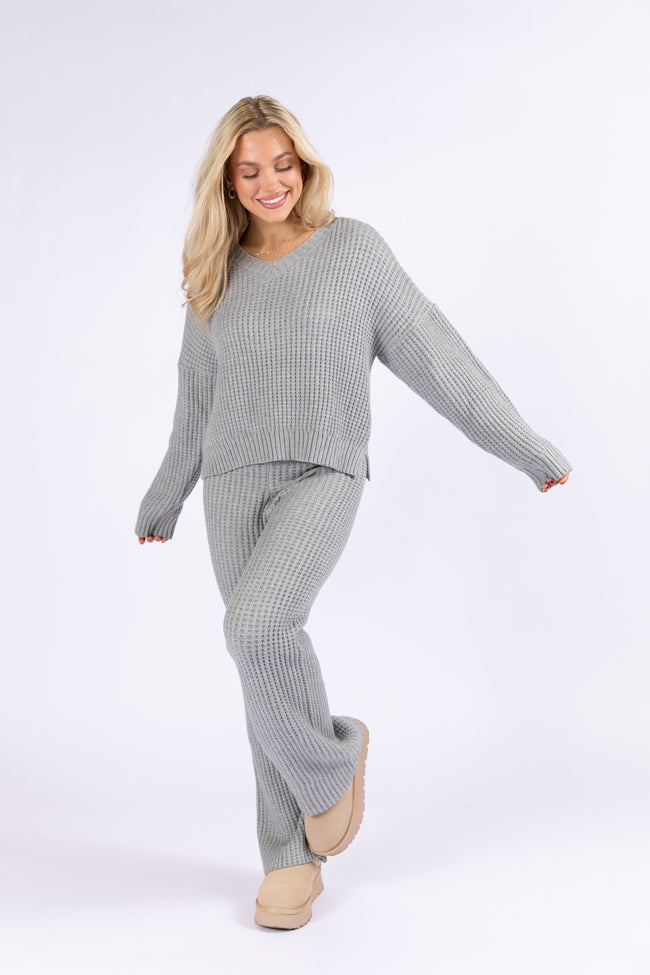 This Is Why Charcoal Thermal Waffle Knit Pullover DOORBUSTER