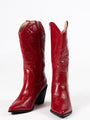 Daelyn Red Leather Cowboy Boot