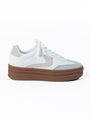 Giselle White and Tan Platform Sneaker