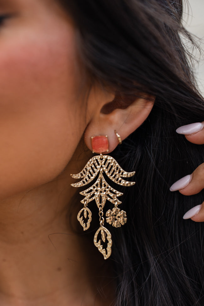 Floral Gold Earrings