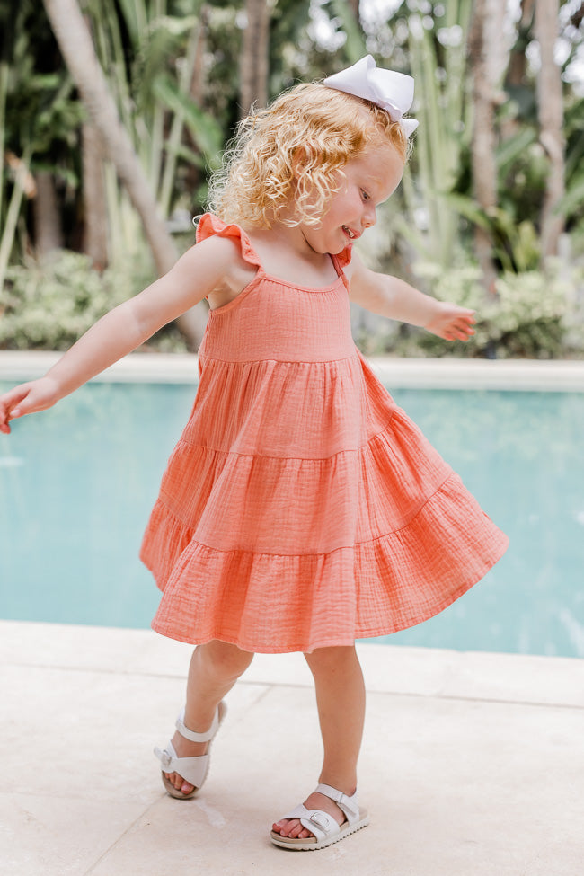 Running Around Together Kids Terracotta Gauze Dress FINAL SALE