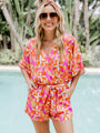 Feeling Bold Fuchsia Floral Romper FINAL SALE