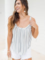 Cloud Nine Blue and Ivory Striped Gauze Tank