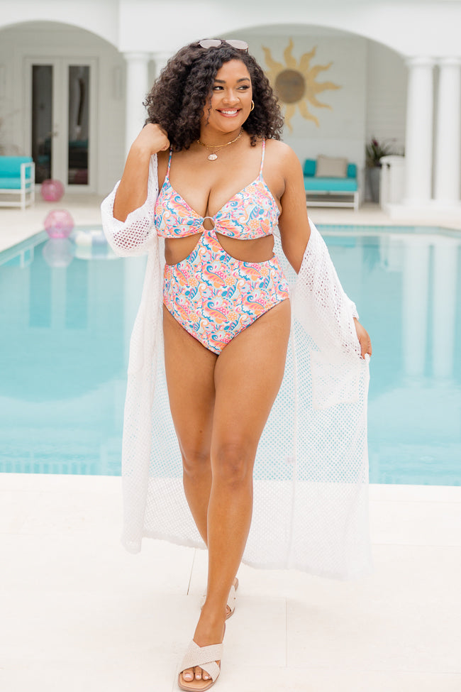 Ready For A Vacay in Whimsical Wonderland Cutout One Piece Swimsuit