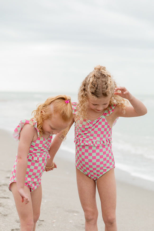 Kid s Beach Vibes Only In Watermelon Crawl One Piece Swimsuit