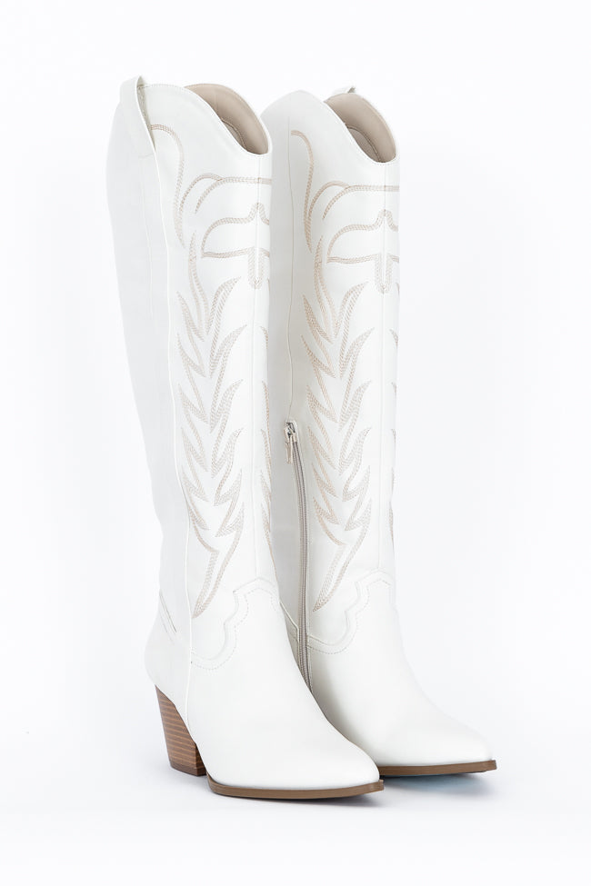 Shania White Cowboy Boot