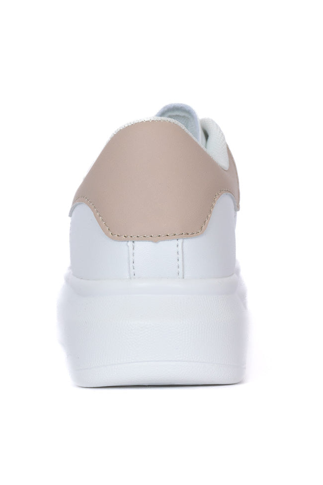 Karlie Taupe Heel White Sneaker