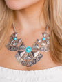 Silver Turquoise Statement Necklace