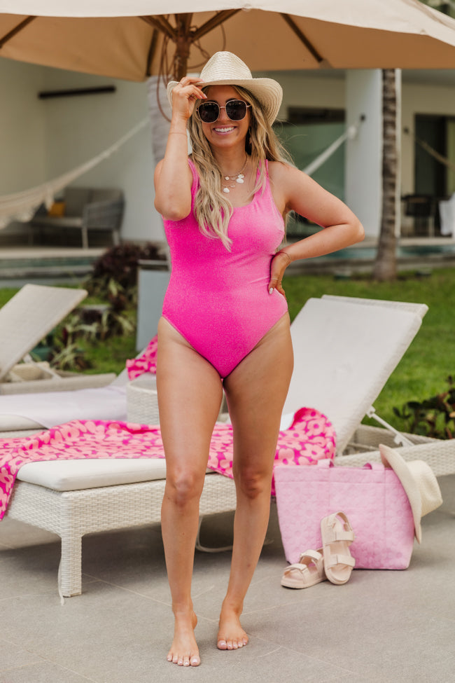 Where There Is Rum Pink Shimmer Swimsuit Krista Horton X Pink Lily