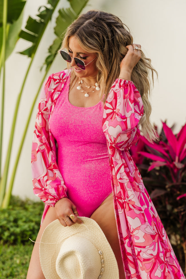 Where There Is Rum Pink Shimmer Swimsuit Krista Horton X Pink Lily