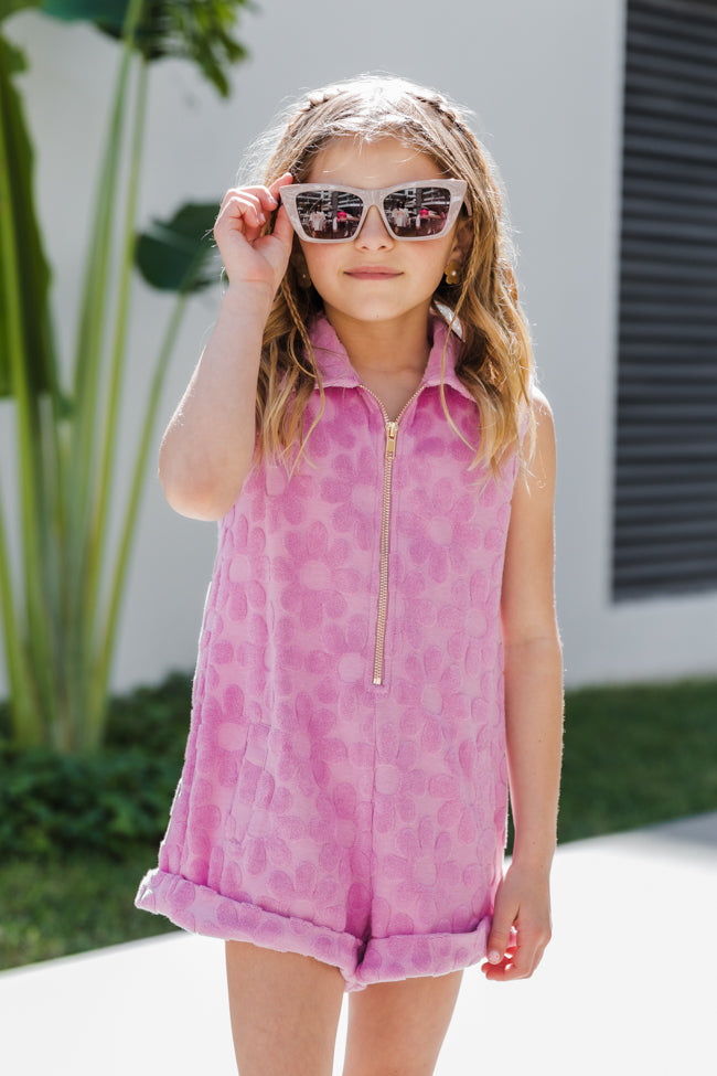 Girl's Daisies On The Dock Light Purple Terry Romper Krista Horton X Pink Lily