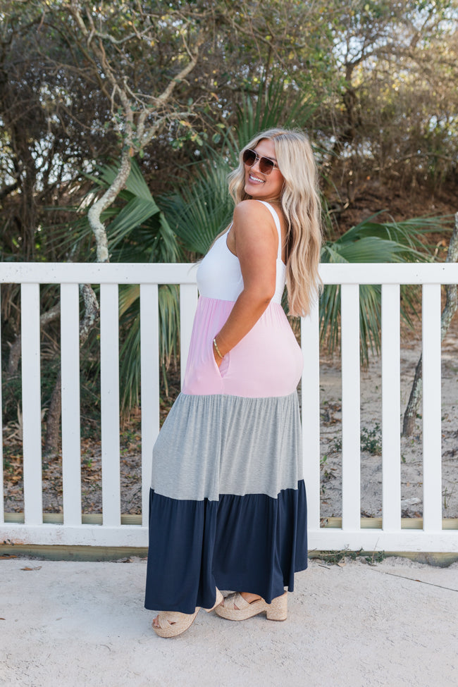 Expressions Of Love Colorblock Tiered Maxi Dress