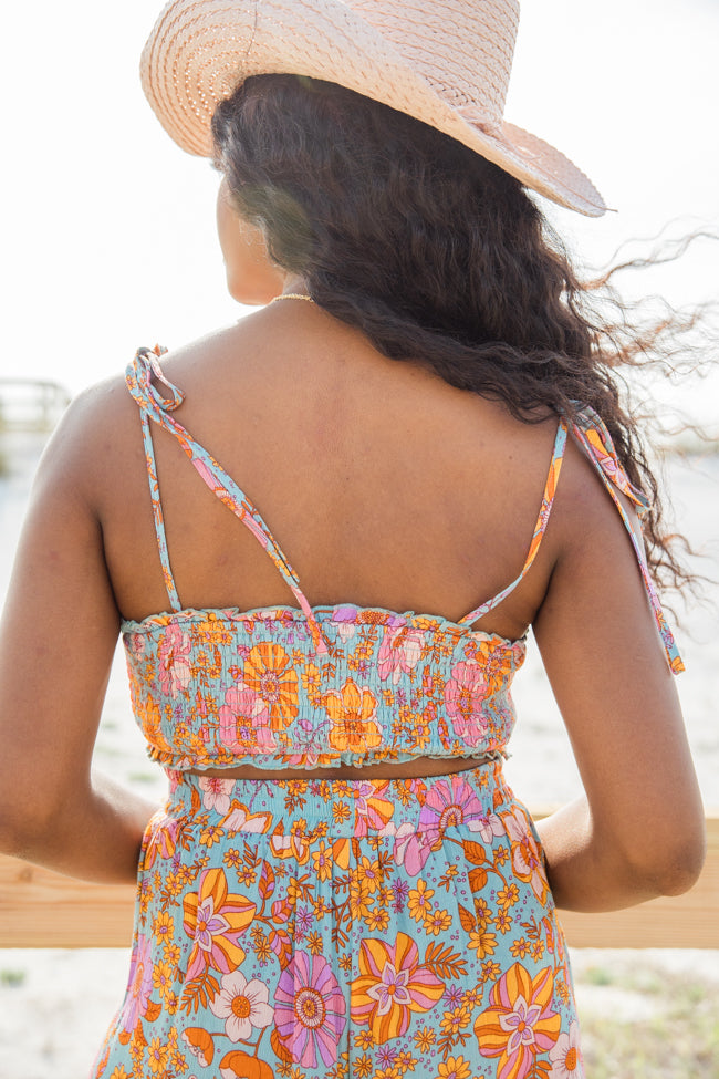 Sunset Sweetness Floral Cropped Tank