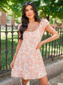 Blossoms Of Belief Apricot Floral Babydoll Dress