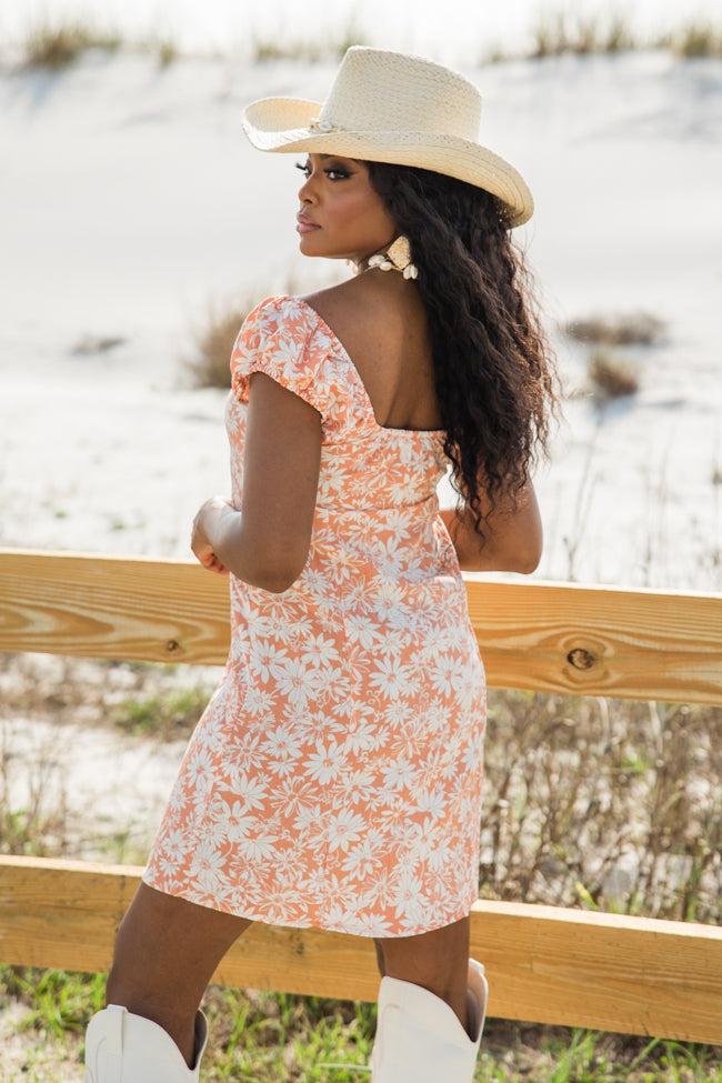 Blossoms Of Belief Apricot Floral Babydoll Dress