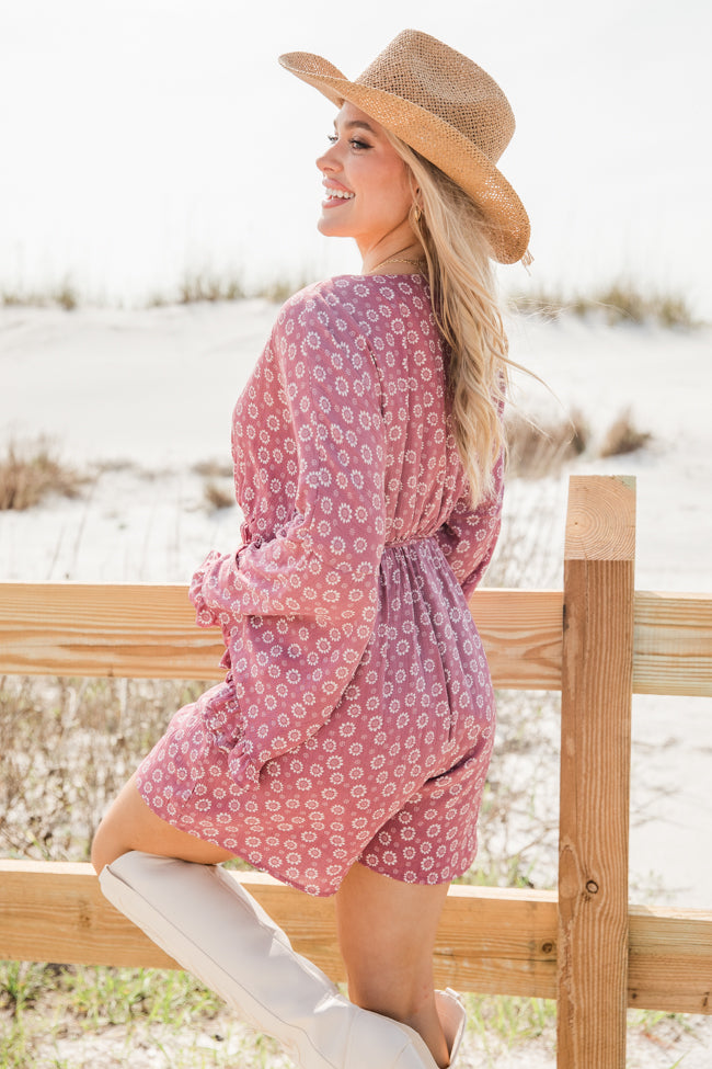 Wondering Ways Pink Ditsy Floral Romper