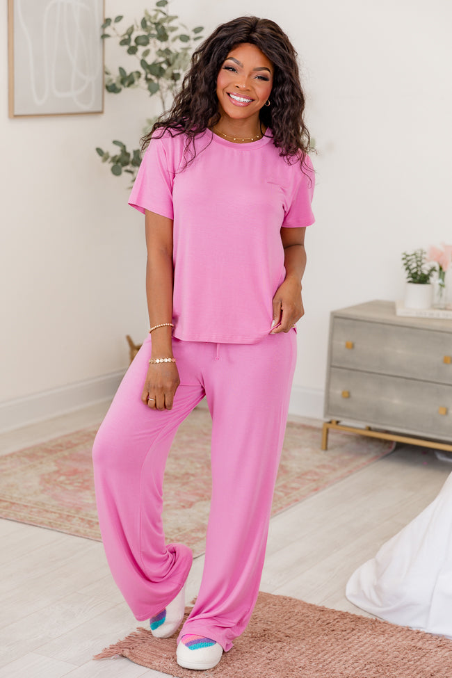 Over The Moon Pink Lyocell Lounge Pants