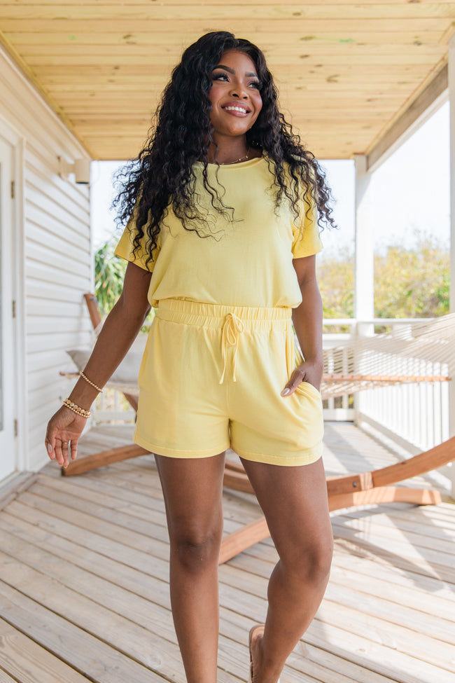 Over The Moon Yellow Lyocell Lounge Top