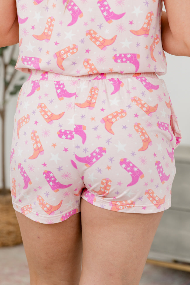 Over The Moon In Giddy Up Girly Bamboo Pajama Shorts