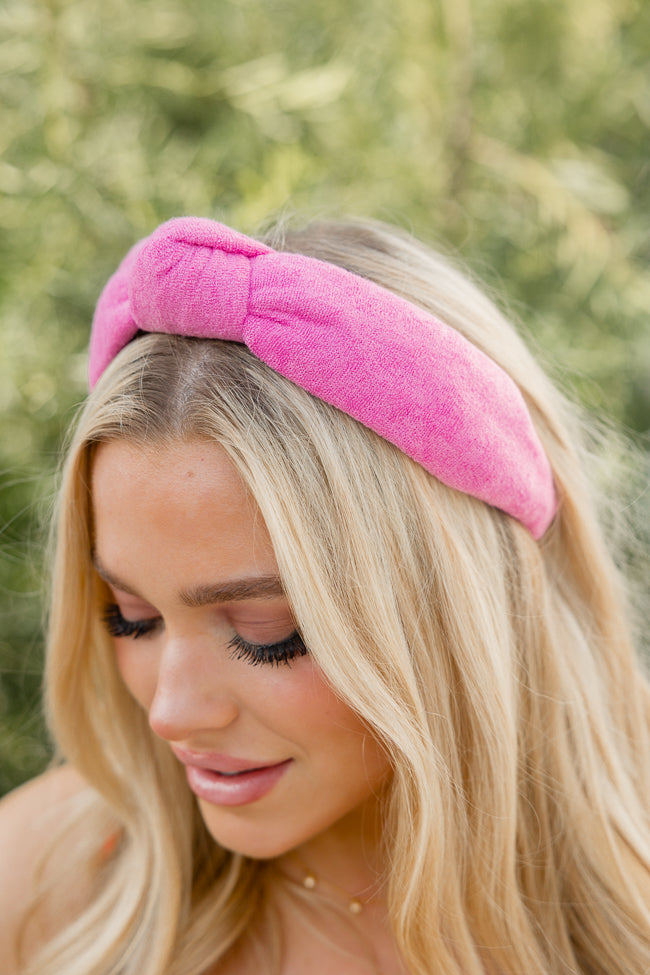 Hot Pink Terry Headband FINAL SALE