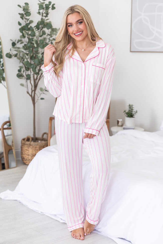 Makes A Difference Pink Stripe Bamboo Pajama Set