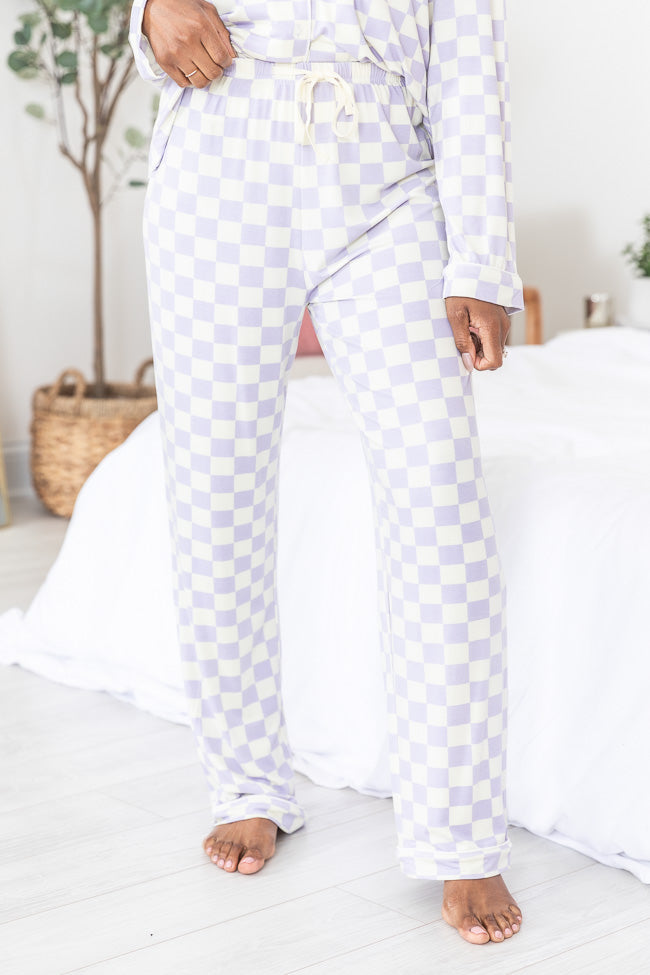 Makes A Difference Purple Checkered Bamboo Pajama Set