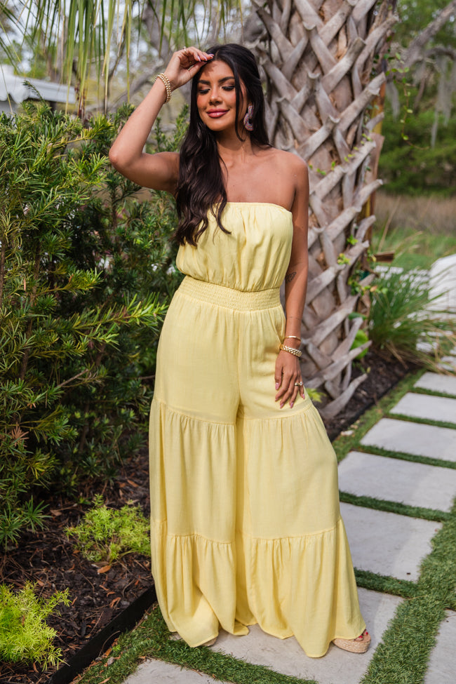 Sunny Side Of Life Yellow Strapless Jumpsuit