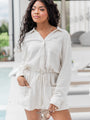 My First Pick Ivory Textured Collared Romper