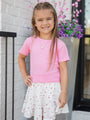 Kid's Everyday Essential Pink Ribbed Crew Neck Tee