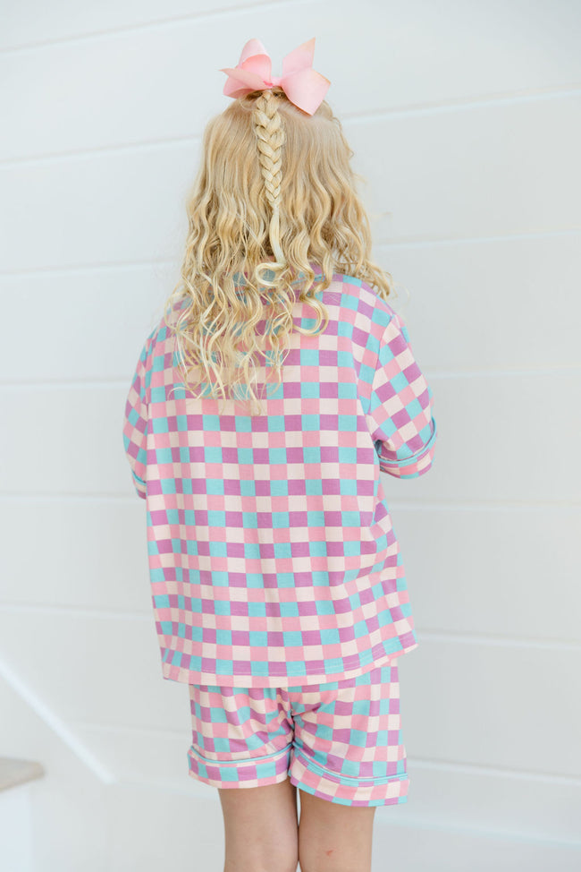 Kid's Good To Get Away Bamboo In Tori Checkered Tori X Pink Lily