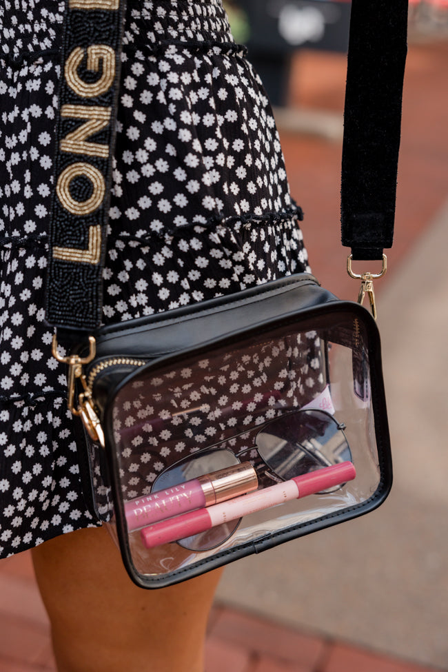Black Leather Clear Bag