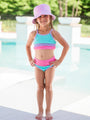 Kid's Do Not Disturb Blue and Pink Bikini Top