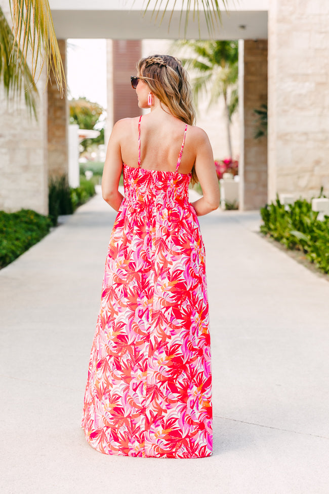 Soak In The Sun Tropical Print Maxi Dress Tori X Pink Lily