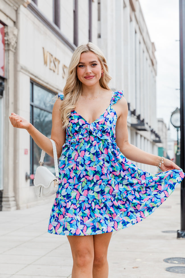 Ruffled Mini popular Dress in Navy Size XS