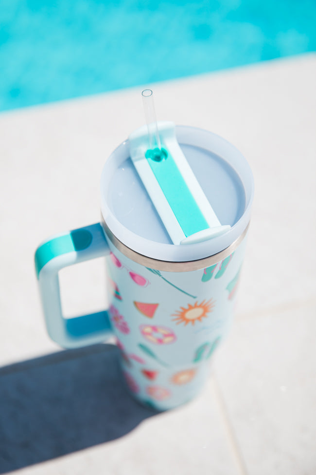 Sippin' Pretty Lake Life 40 oz Drink Tumbler With Lid And Straw