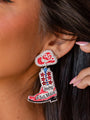 Land of the Free Cowboy Boot Earrings