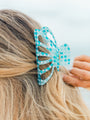 Blue Checkered Hair Clip